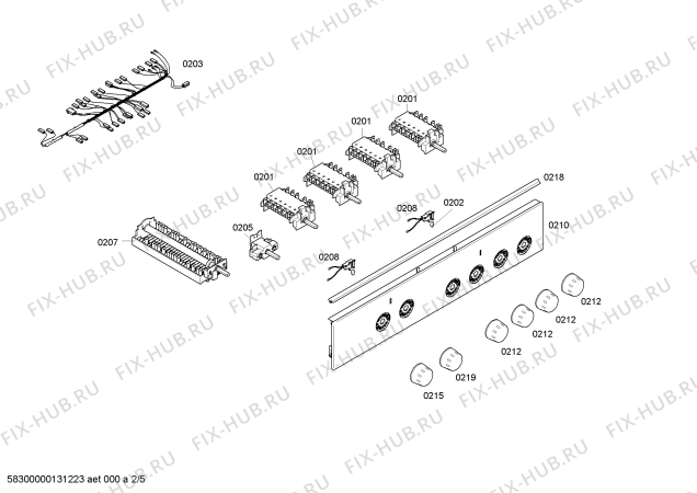 Взрыв-схема плиты (духовки) Bosch HSN121120C - Схема узла 02