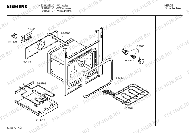 Взрыв-схема плиты (духовки) Siemens HB21124EU - Схема узла 02