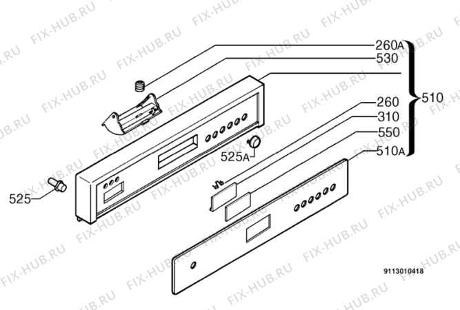 Взрыв-схема посудомоечной машины Rex TP08XE - Схема узла Command panel 037