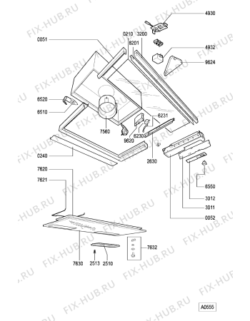 Схема №1 DNO 620 EV с изображением Панель для электровытяжки Whirlpool 481245319707