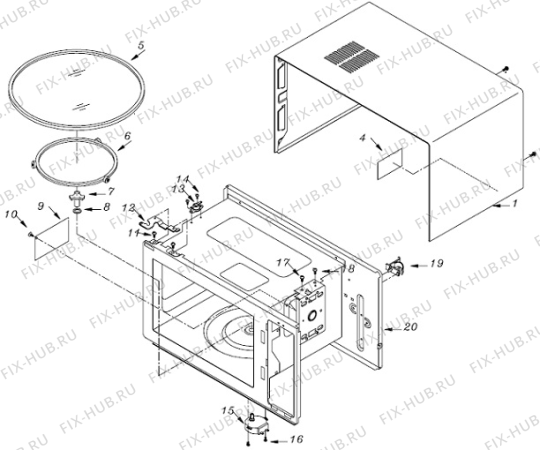 Схема №3 MO-230 DW (663167, WP800D-823) с изображением Панель управления для микроволновки Gorenje 116254