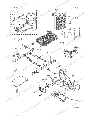 Схема №5 8340 NF с изображением Корпусная деталь для холодильника Whirlpool 481945299901
