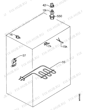 Взрыв-схема плиты (духовки) Castor CAGE61NW - Схема узла Electrical equipment