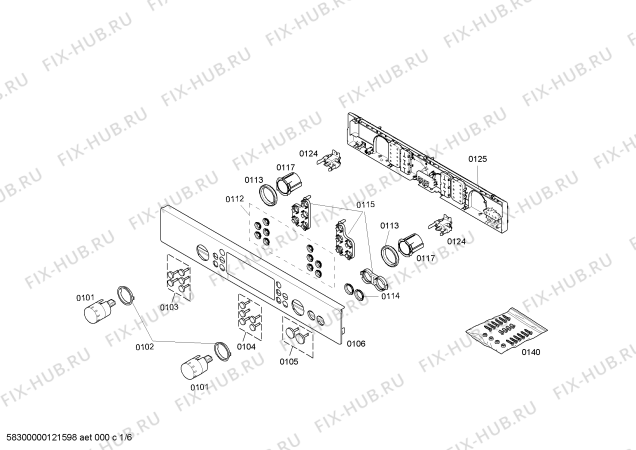 Схема №5 HBC86K771N с изображением Панель управления для плиты (духовки) Bosch 00661905