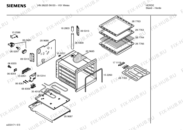 Схема №3 HN28225SK с изображением Инструкция по эксплуатации для духового шкафа Siemens 00524861