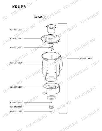 Схема №3 F57541(B) с изображением Крышечка для блендера (миксера) Krups MS-5974292