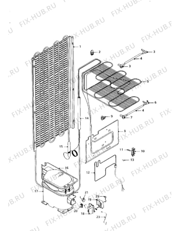 Взрыв-схема холодильника Tricity Bendix FD801W - Схема узла Cooling system 017