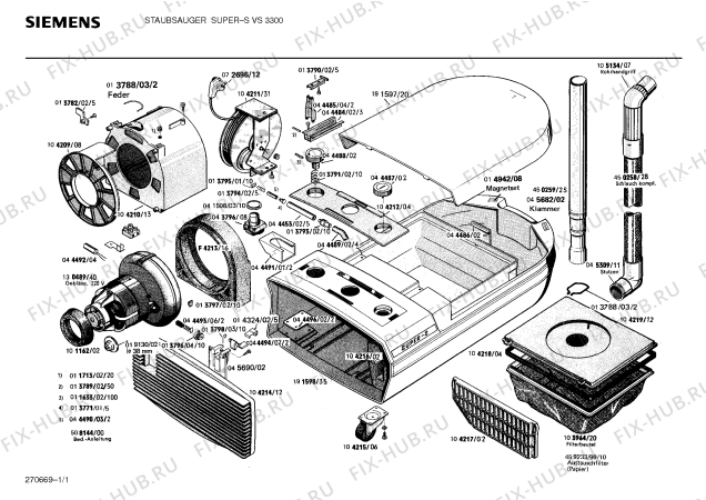 Схема №1 VS3300 SUPER S с изображением Соединительный кабель для мини-пылесоса Siemens 00072696