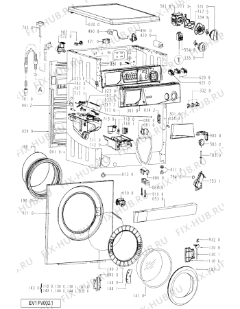 Схема №1 AWM 730/3 с изображением Обшивка для стиралки Whirlpool 481245213711