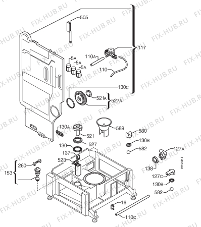 Взрыв-схема посудомоечной машины Zanussi ZTI6100 - Схема узла Water softener 066