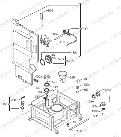 Взрыв-схема посудомоечной машины Zanussi DWS6947 - Схема узла Water softener 066