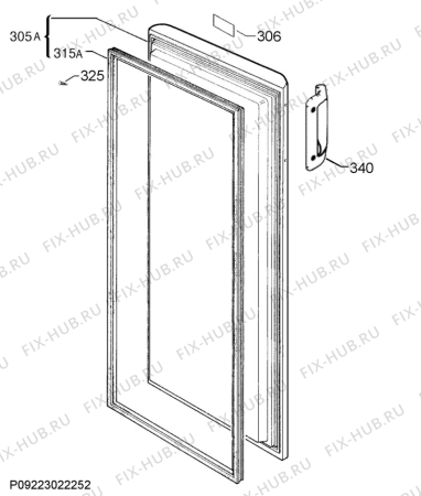 Взрыв-схема холодильника Rosenlew RPP3300V - Схема узла Door