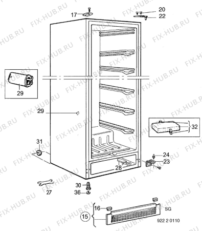 Взрыв-схема холодильника Electrolux EU3204C - Схема узла C10 Cabinet