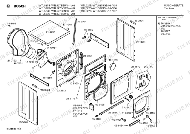 Схема №4 WTL527SSN WTL527S с изображением Вкладыш в панель для сушилки Bosch 00355865