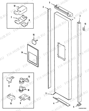 Взрыв-схема холодильника Electrolux GC2228GEH9 - Схема узла Freezer door