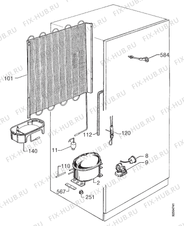 Взрыв-схема холодильника Aeg OEKO S.2880TI - Схема узла Cooling system 017
