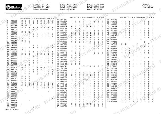 Схема №4 BAV21300 BAV2130 с изображением Переключатель для посудомойки Bosch 00037129