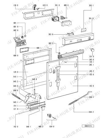 Взрыв-схема посудомоечной машины Ikea DWF 401 S 245 395 85 - Схема узла