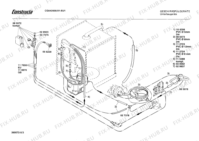 Схема №4 SN772000 с изображением Цоколь для посудомоечной машины Bosch 00203603