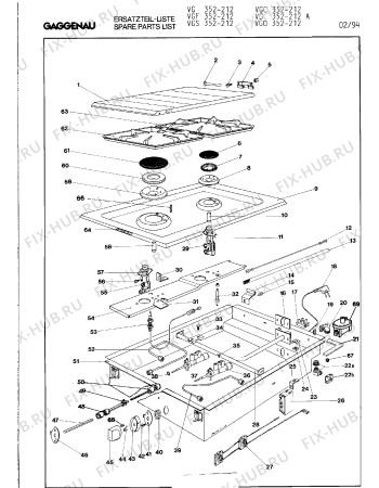 Схема №4 VGF352212 с изображением Решетка для плиты (духовки) Bosch 00291765
