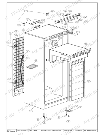 Взрыв-схема холодильника Beko BEKO FDG 5750 HCA (6019487182) - CABINET ASSY. (B-575)