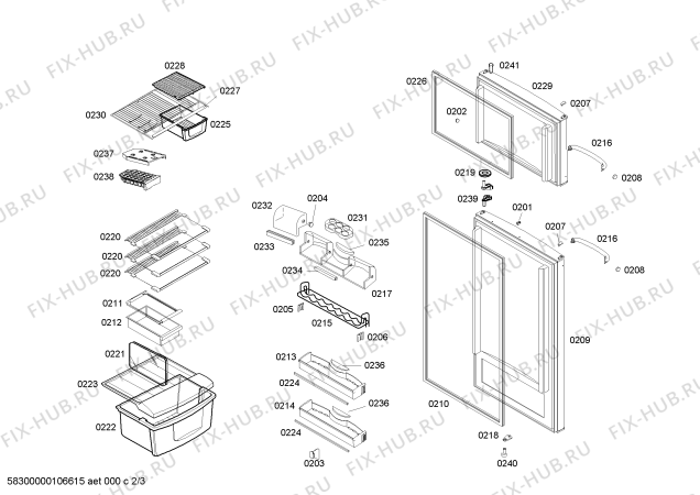 Схема №2 KSV365046K REFRIGERADOR KSV36 220V BRANCO с изображением Реле для холодильной камеры Bosch 00495726