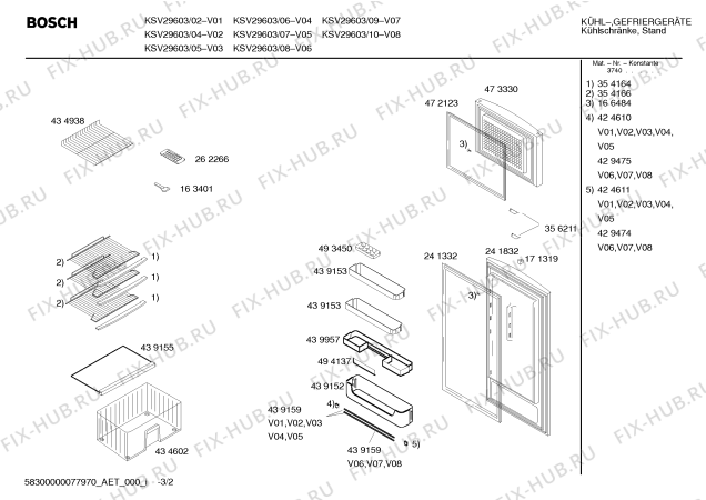 Взрыв-схема холодильника Bosch KSV29603 - Схема узла 02