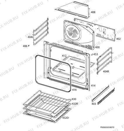 Взрыв-схема плиты (духовки) Ikea OV12 802-451-69 - Схема узла Oven