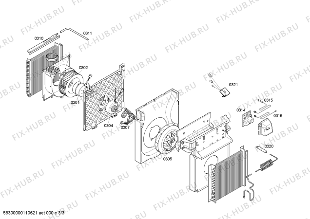 Взрыв-схема кондиционера Bosch PAM21011 - Схема узла 03