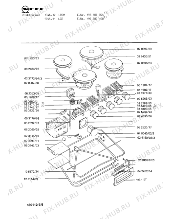 Взрыв-схема плиты (духовки) Neff 195305158 1344.11LCS - Схема узла 06