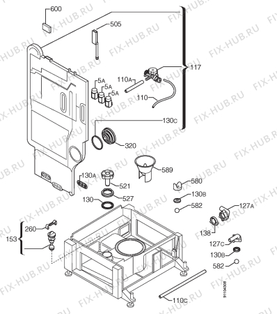 Взрыв-схема посудомоечной машины Zanussi ZTI6050 - Схема узла Water softener 066