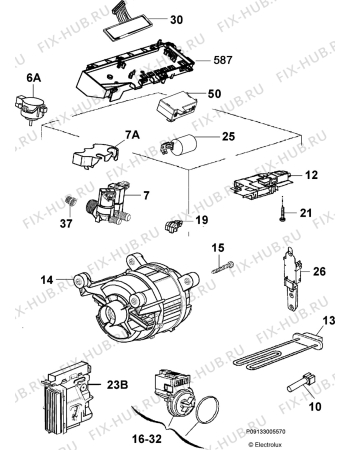 Взрыв-схема стиральной машины Electrolux EWT136640W - Схема узла Electrical equipment 268