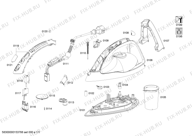 Схема №1 TDA46MOVE6 с изображением Канистра для утюга (парогенератора) Bosch 00741947