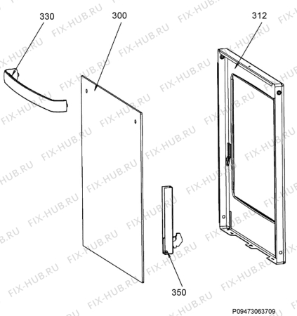 Взрыв-схема плиты (духовки) Faure FCV663MW - Схема узла Door