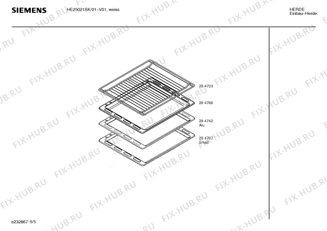 Схема №4 HE25021SK с изображением Инструкция по эксплуатации для плиты (духовки) Siemens 00522577