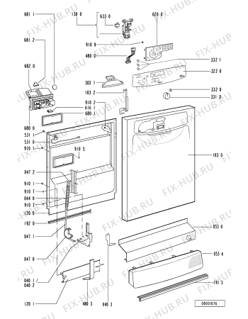 Схема №2 GSI 7990 IN -n.prod. с изображением Уплотнитель (прокладка) для посудомоечной машины Whirlpool 481246668628