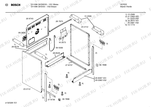 Схема №4 EH696GKS с изображением Стеклокерамика для духового шкафа Bosch 00233757