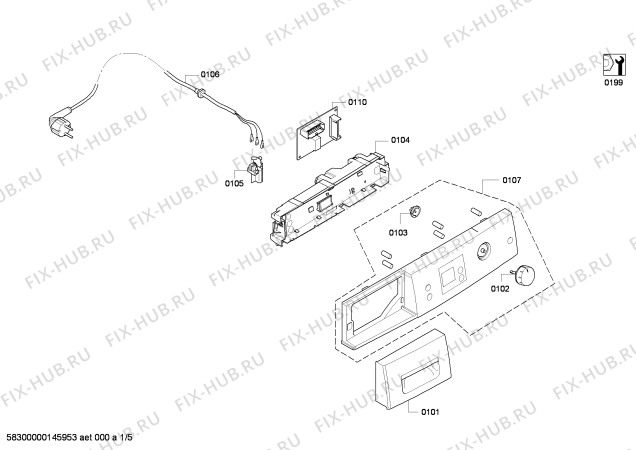 Схема №5 WTW8657XEE с изображением Панель управления для сушильной машины Bosch 00678089