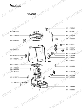 Взрыв-схема соковыжималки Moulinex BKA388 - Схема узла BP003071.9P2