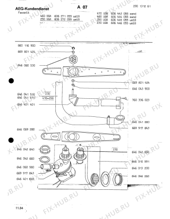 Схема №1 ELECTRONIC 250 SGA с изображением Инжектор для электропосудомоечной машины Aeg 8996464018424