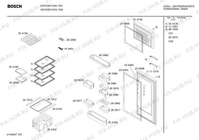 Взрыв-схема холодильника Bosch KSV33615 - Схема узла 02