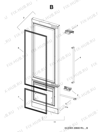 Взрыв-схема холодильника Whirlpool KCZWX20600R (F093771) - Схема узла
