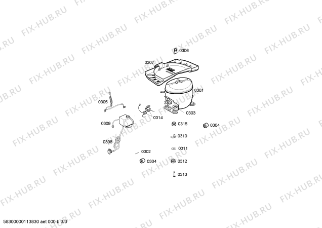 Схема №2 KSU445906K REFRIG BOSCH NO FROST 410L INOX 220V с изображением Компрессор для холодильника Bosch 00144387