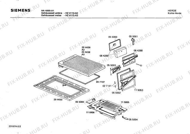 Взрыв-схема плиты (духовки) Siemens HZ4110 - Схема узла 02