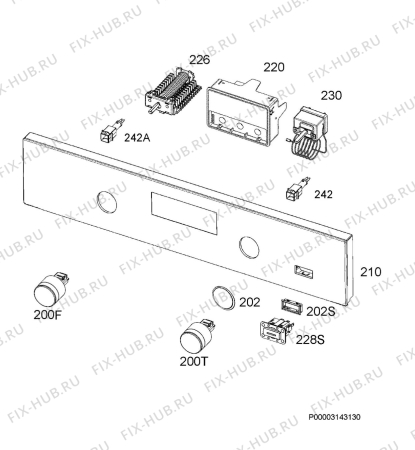 Взрыв-схема плиты (духовки) Aeg BER455120B - Схема узла Command panel 037