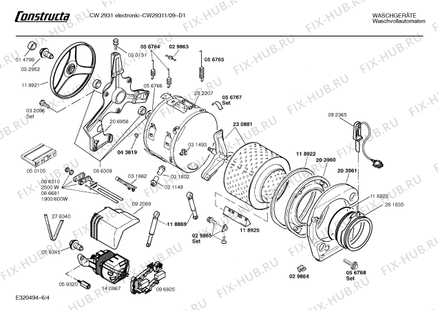 Схема №4 CW29311 CW2931 ELECTRONIC с изображением Ручка для стиралки Bosch 00088181