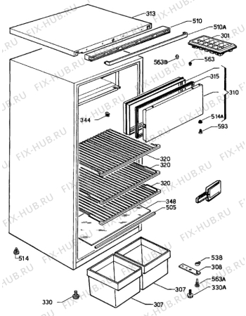 Взрыв-схема холодильника Alfatec KB 234-4 - Схема узла C10 Cabinet/Interior