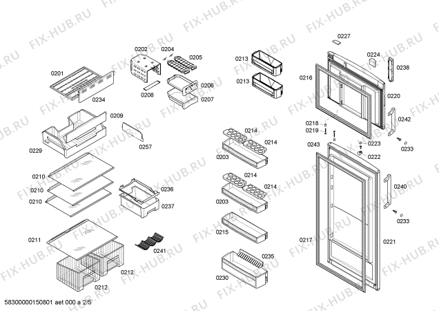 Схема №4 BD4655ANFS с изображением Разделительная стенка для холодильной камеры Bosch 00652531
