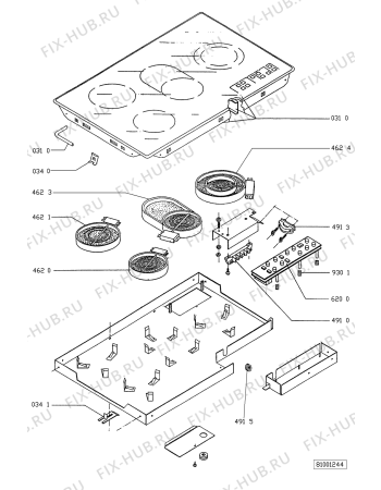 Схема №1 EKVT 4270 IN с изображением Затычка для плиты (духовки) Whirlpool 481944239454