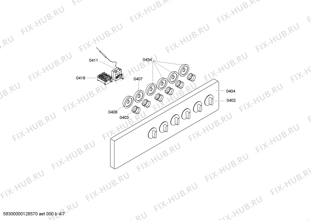 Взрыв-схема плиты (духовки) Lynx 4CGX440B - Схема узла 04